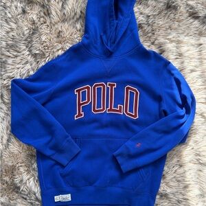 Ralph Lauren Blue Hoodie with Red Lettering Royal blue